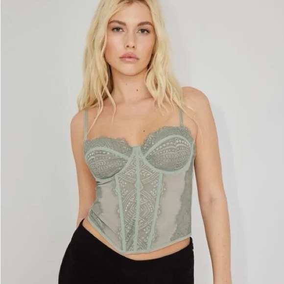 Garage Tops - Garage Cream Lace Tank Top